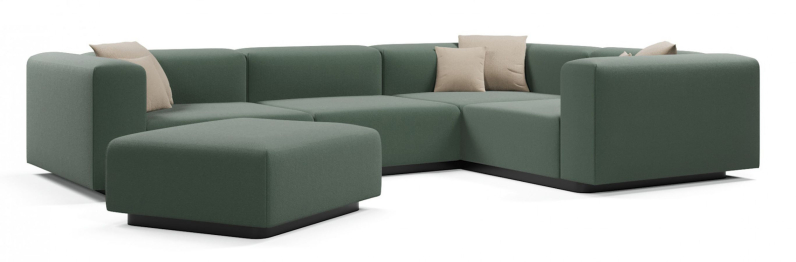 Диван угловой модульный нераскладной Наполи 3, велюр