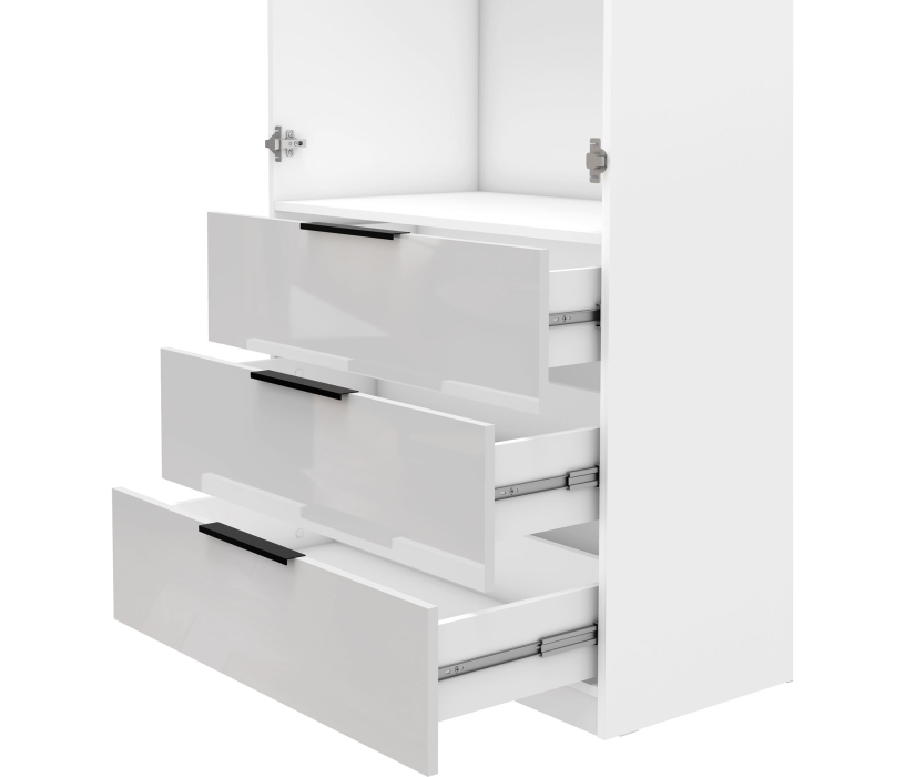 Шкафы, Шкаф 2-х дверный с ящиками 90 см Люкс