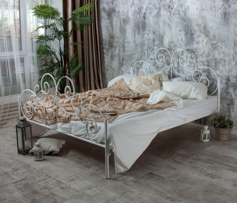 Кованые кровати, Кованая кровать Афина 1.6 с двумя спинками