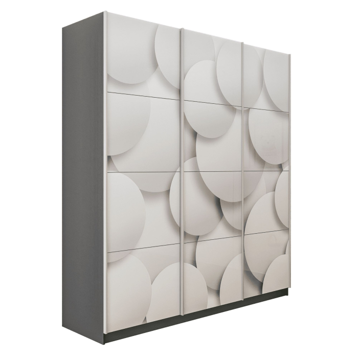 Шкафы-купе 3-х дверные, Шкаф-купе Прайм 3-х дверный Фотопечать Шары Стекла/Доводчики 180х57х230