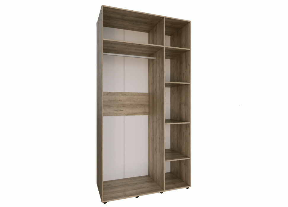 Шкафы с зеркалом, Спальня Scandica Oslo (модуль 444) Шкаф для одежды и белья 3-дв Зеркало