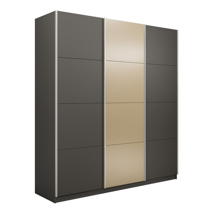 Шкафы-купе 3-х дверные, Шкаф-купе Прайм Широкий 3-х дверный ДСП/Стекла фисташка/Доводчики 240х57х230