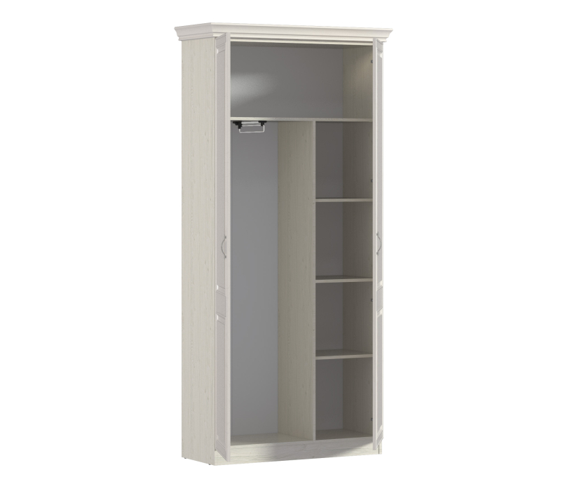 Для одежды, Шкаф 2 дверный Гранд / Ливерпуль СБ-3506 Дуб Приморский Белый/МДФ Классика Светлый