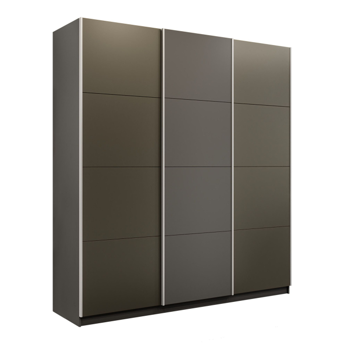 Шкафы-купе 3-х дверные, Шкаф-купе Прайм 3-х дверный Стекла хаки/ДСП/Доводчики 180х57х230
