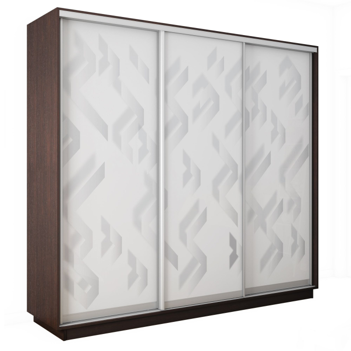 Шкафы-купе 3-х дверные, Шкаф-купе Экспресс 3-х дверный Фотопечать Ленты Стекла 240х45х240