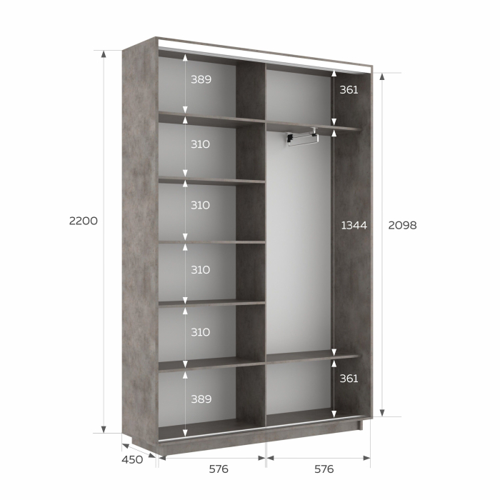 Шкафы-купе 2-х дверные, Шкаф-купе Экспресс 2-х дверный Фотопечать Калейдоскоп Стекла 140х45х240