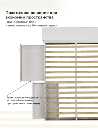 Кровать Виктория с прикроватным блоком и ящиками 120х200