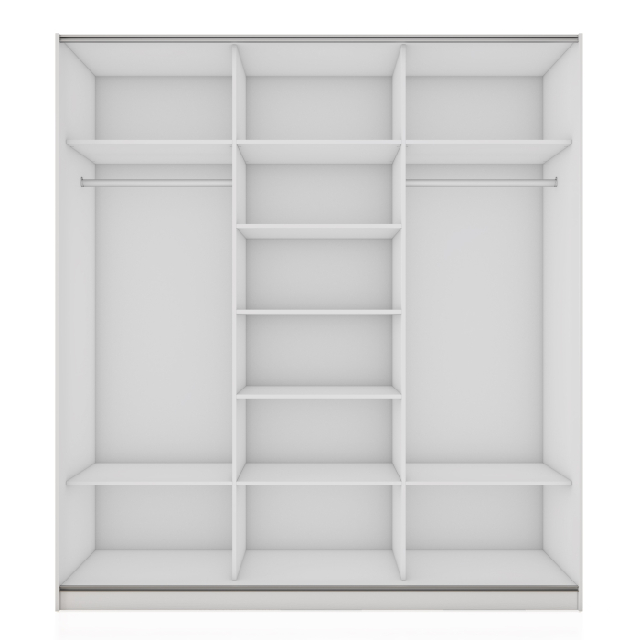 Шкафы-купе 3-х дверные, Шкаф-купе Прайм 3-х дверный Зеркала/Стекло черное/Доводчики 210х57х230