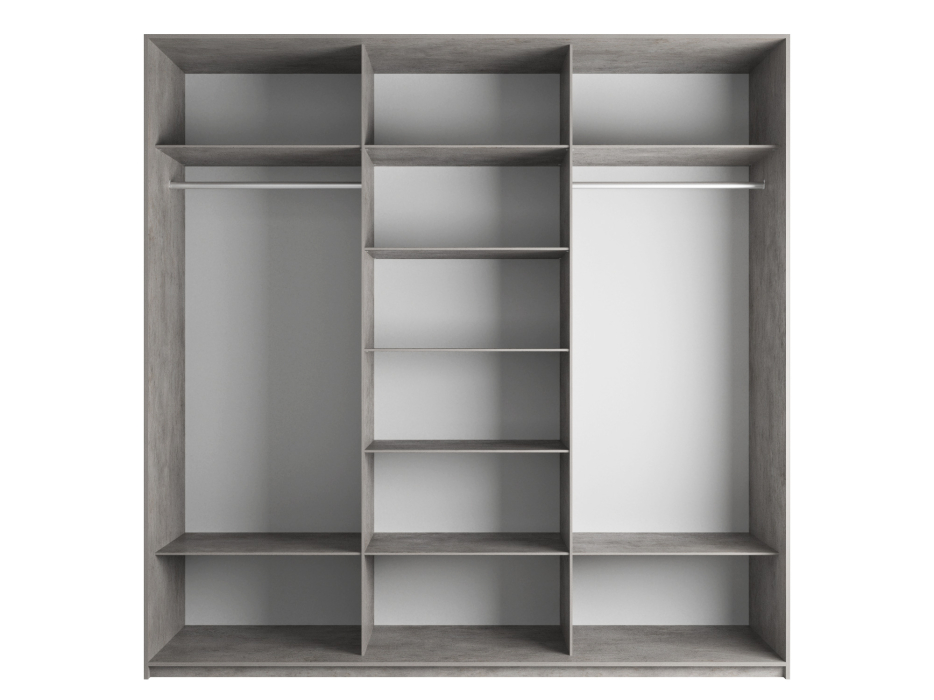 Шкафы-купе 3-х дверные, Шкаф-купе Эста Трио Стекло белое 270х66х240