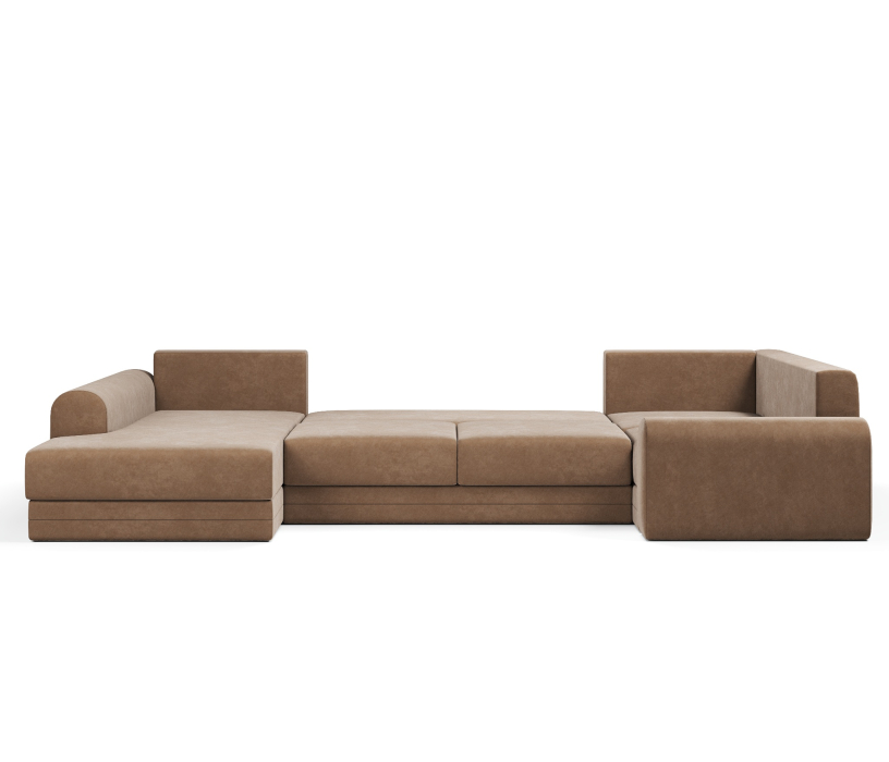 Диваны угловые в гостиную, Угловой диван Модерно П-образный, велюр