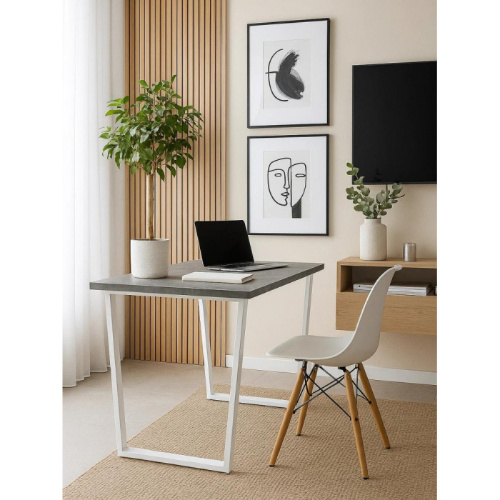 Обеденные столы, Стол деревянный Лота Лофт 120 22 мм (белый матовый)