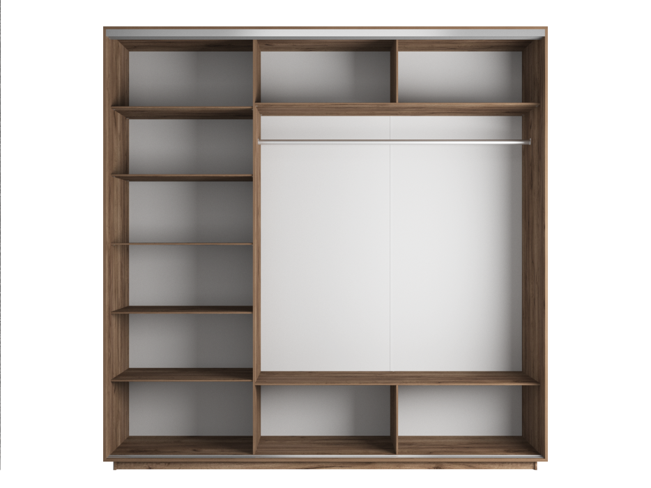 Шкафы-купе, Шкаф-купе Экспресс Медиум (1 зеркало) трио 2200 x 2100 x 600