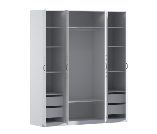 Шкаф четырехдверный Макс 2000 мм, вариант №2 (ЛДСП/МДФ)