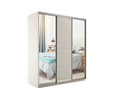 Шкафы-купе, Шкаф-купе Экспресс Медиум (2 зеркала) трио 2200 x 2100 x 600