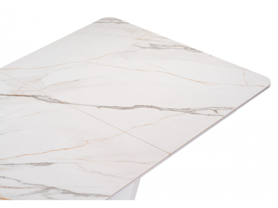 Обеденные столы, Стол  Бугун 120х80х77 белый мрамор с прожилками
