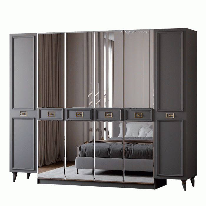 Шкафы распашные, Шкаф в спальню 6-ти дверный (золото)