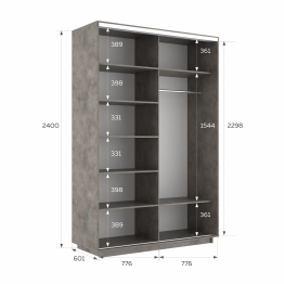 Шкаф-купе Экспресс 2-х дверный Фотопечать Квадрат Стекла 160х60х240