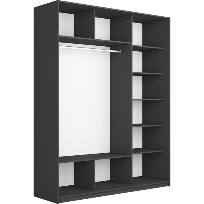 Шкафы-купе 3-х дверные, Шкаф Прайм трио 1ДСП+2 зеркало 2300х1800х570