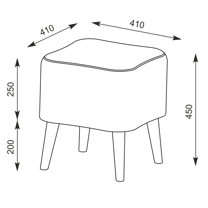 С зеркалом, Трельяж для спальни Оливия и квадратная банкетка Куби