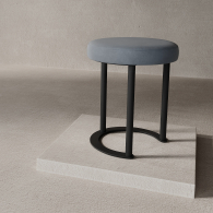 Пуфы дизайнерские, Пуф с металлическим каркасом HORSIX (Черный)