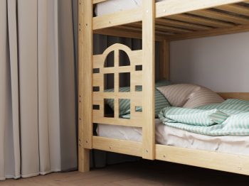 Двухъярусная кровать домик Бэби люкс 70х190