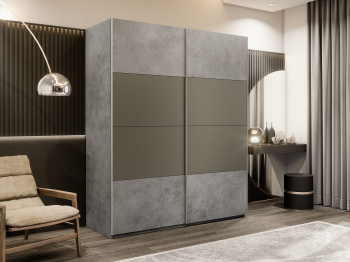 Шкаф-купе Эста 2-х дверный ДСП/Стекла хаки/Доводчик 200х66х240