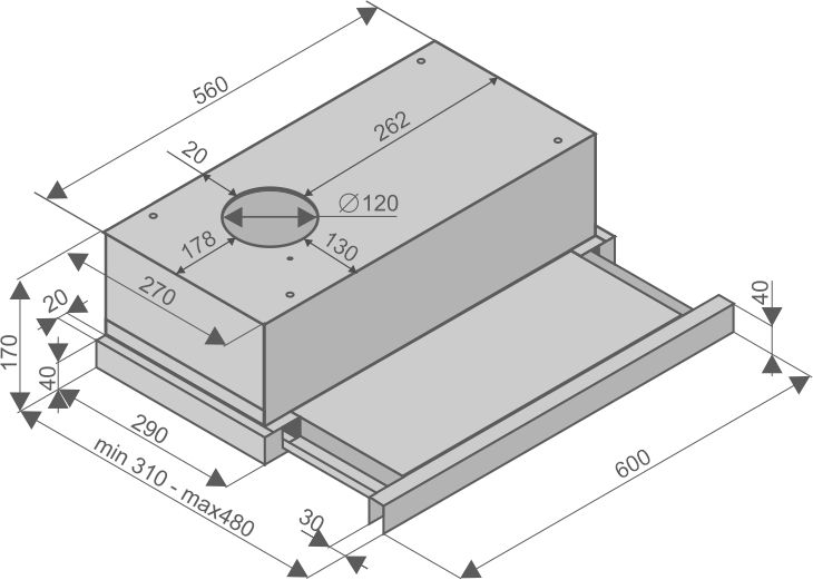 Вытяжки, Кухонная вытяжка Helena Black 60