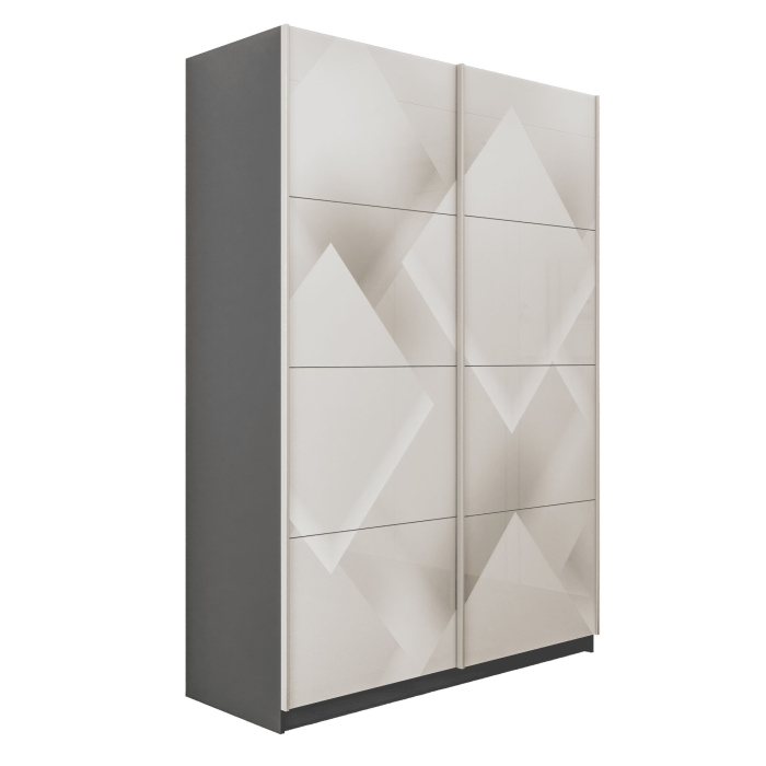 Шкафы-купе 2-х дверные, Шкаф-купе Прайм 2-х дверный Фотопечать Квадраты Стекла/Доводчики 120х57х230