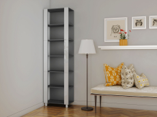 Открытые, Стеллаж модульный Универсальный 35х60х240 Белое стекло