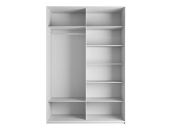 Шкаф Эста дуо Стекло белое/зеркало 2400 х 1600 х 660