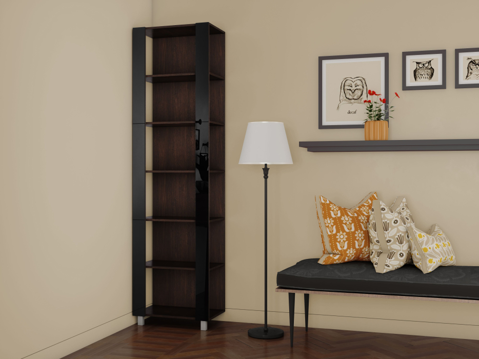 Открытые, Стеллаж модульный Универсальный 35х44х240 Черное стекло