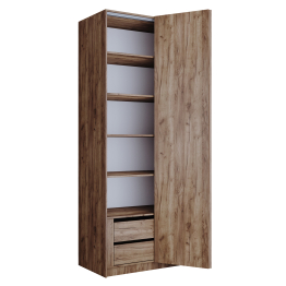 Шкаф складной Е1 Локер ("Гармошка" с системой Push to Move/Правый)101х52,5х220 см, с полками и модулем