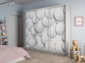 Шкаф-купе Экспресс 3-х дверный Фотопечать Шары Стекла 210х60х220