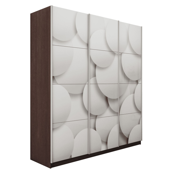 Шкафы-купе 3-х дверные, Шкаф-купе Прайм 3-х дверный Фотопечать Шары Стекла/Доводчики 210х57х230