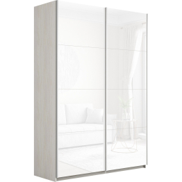 Шкаф-купе Прайм 2-х дверный Стекла белые/Доводчики 140х57х230