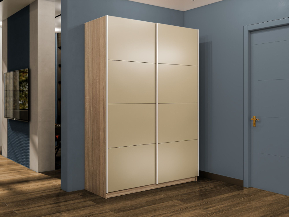 Шкафы-купе 2-х дверные, Шкаф-купе Прайм 2-х дверный Стекла фисташка/Доводчики 120х57х230