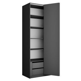 Шкаф складной Е1 Локер ("Гармошка" с системой Push to Move/Правый)101х52,5х220 см, с полками и модулем
