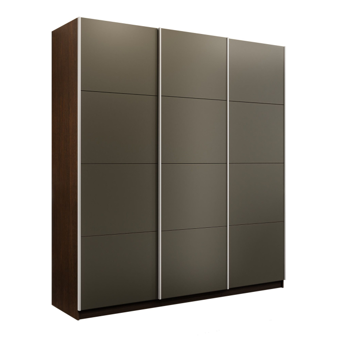 Шкафы-купе 3-х дверные, Шкаф-купе Эста 3-х дверный Стекла хаки/Доводчик 270х66х240