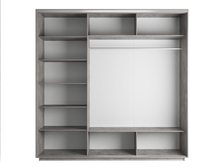 Шкафы-купе, Шкаф-купе Экспресс Медиум (1 зеркало) трио 2400 x 1800 x 600
