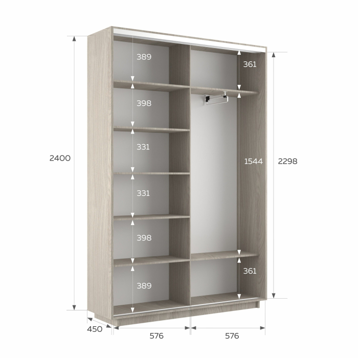 Шкафы-купе 2-х дверные, Шкаф-купе Экспресс 2-х дверный Фотопечать Калейдоскоп Стекла 120х45х240