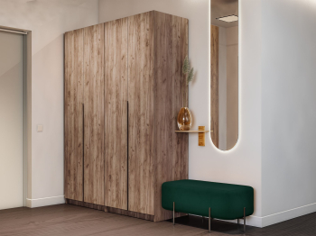 Распашной шкаф Локер 800+800 (Гармошка) с полками слева