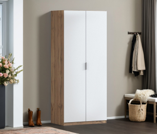 Шкаф двухдверный Макс 1000 мм, вариант №1 (ЛДСП, корпус дуб вотан)