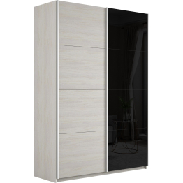 Шкаф-купе Прайм 2-х дверный ДСП/Стекло черное/Доводчики 120х57х230