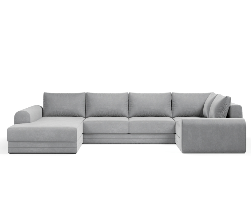 Диваны угловые в гостиную, Угловой диван Модерно П-образный, велюр