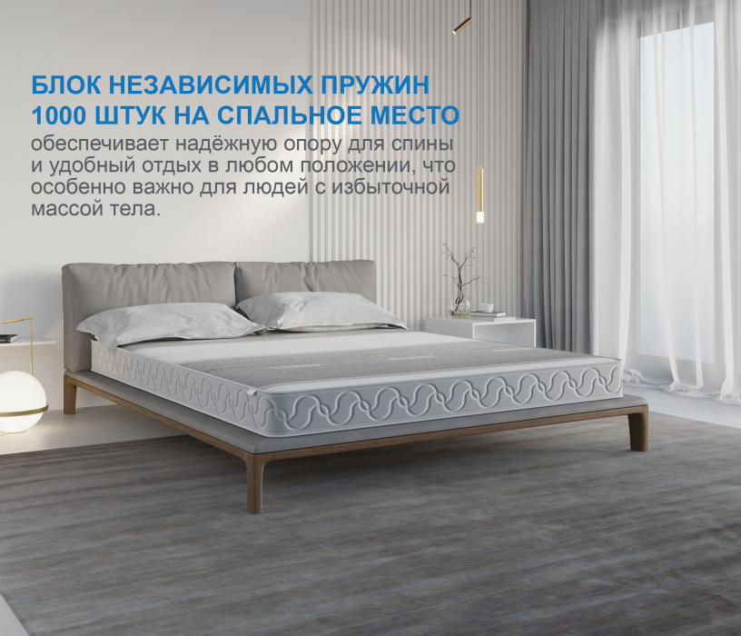 1600 x 2000, Матрас Наслаждение-Рафаэль в чехле Magnetic 1600х1900