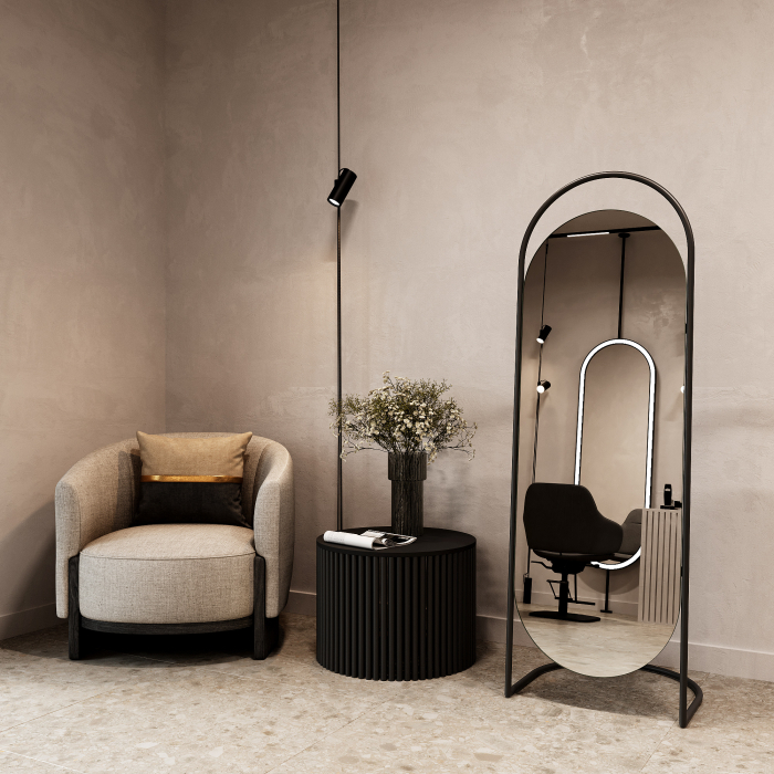 Зеркала в спальню, Напольное зеркало GENGLASS Evelum в металлической раме