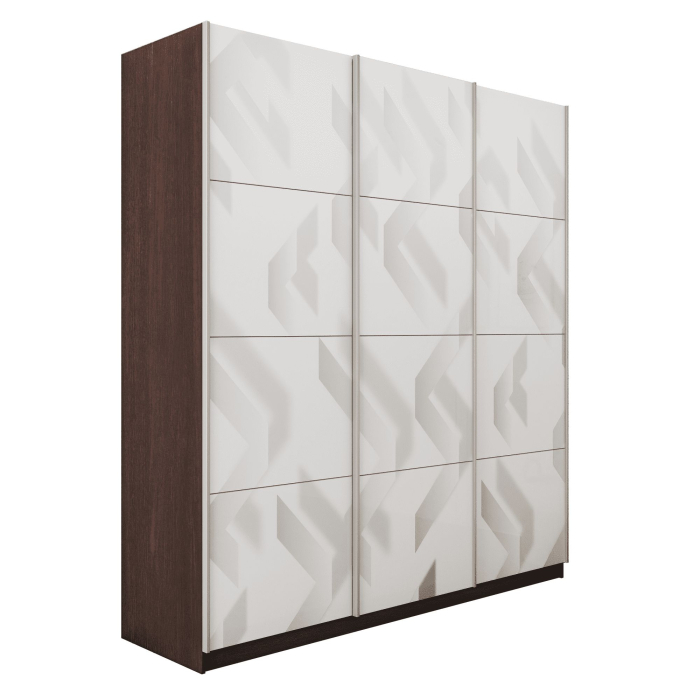 Шкафы-купе 3-х дверные, Шкаф-купе Прайм 3-х дверный Фотопечать Ленты Стекла/Доводчики 210х57х230