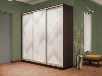 Шкаф-купе Экспресс 3-х дверный Фотопечать Квадрат Стекла 240х45х220