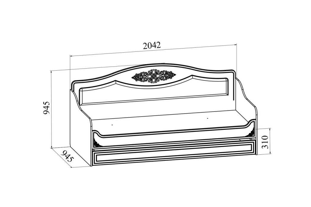 Кровати одноярусные, Кровать Ассоль АС-47 (2000х900)