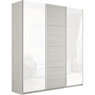 Шкафы-купе 3-х дверные, Шкаф-купе Прайм 3-х дверный Стекла белые/ДСП/Доводчики 180х57х230